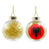 Transparent Christmas tree ball ornament with gold filling 8cm