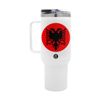 Albanian Flag, Mega Stainless steel Tumbler with lid, double wall 1,2L