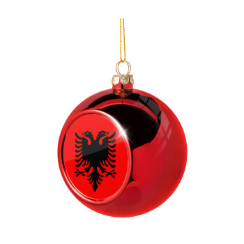 Σημαία Αλβανίας, Χριστουγεννιάτικη μπάλα δένδρου Κόκκινη 8cm