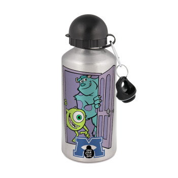 Monster inc, Metallic water jug, Silver, aluminum 500ml