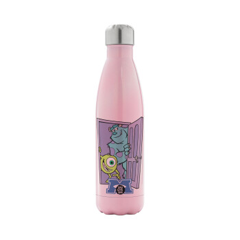 Monster inc, Metal mug thermos Pink Iridiscent (Stainless steel), double wall, 500ml