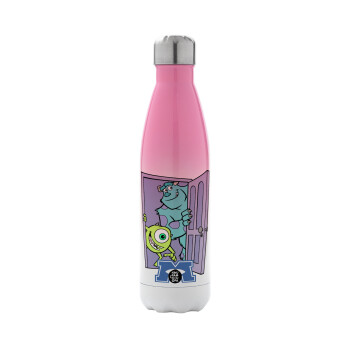 Monster inc, Metal mug thermos Pink/White (Stainless steel), double wall, 500ml