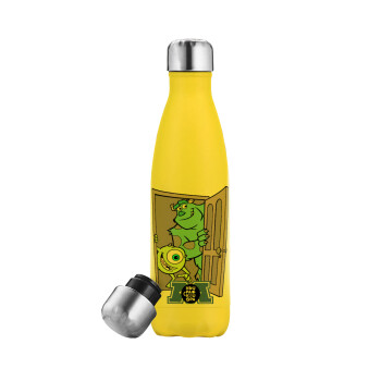 Monster inc, Yellow Stainless Steel Metallic Thermos, double-walled, 500ml