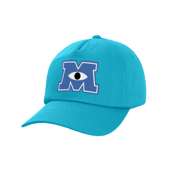 Monster inc, Καπέλο παιδικό Baseball, 100% Βαμβακερό Twill, Γαλάζιο (ΒΑΜΒΑΚΕΡΟ, ΠΑΙΔΙΚΟ, UNISEX, ONE SIZE)