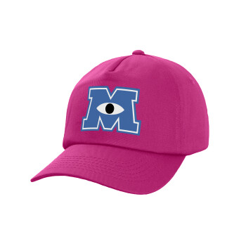 Monster inc, Καπέλο παιδικό Baseball, 100% Βαμβακερό Twill, Φούξια (ΒΑΜΒΑΚΕΡΟ, ΠΑΙΔΙΚΟ, UNISEX, ONE SIZE)