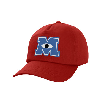 Monster inc, Καπέλο παιδικό Baseball, 100% Βαμβακερό Twill, Κόκκινο (ΒΑΜΒΑΚΕΡΟ, ΠΑΙΔΙΚΟ, UNISEX, ONE SIZE)