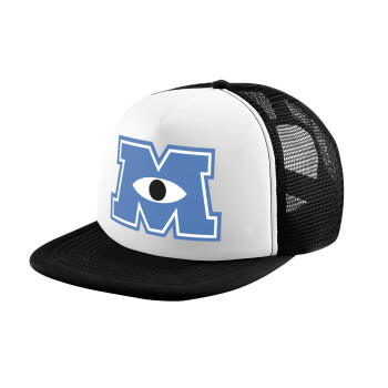 Monster inc, Child's Soft Trucker Hat with BLACK/WHITE Mesh (POLYESTER, CHILD, ONE SIZE)