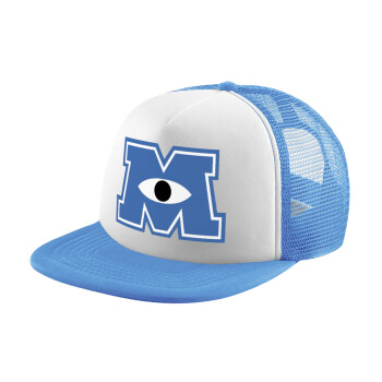 Monster inc, Child's Soft Trucker Hat with Blue/White Mesh (POLYESTER, CHILD, ONE SIZE)