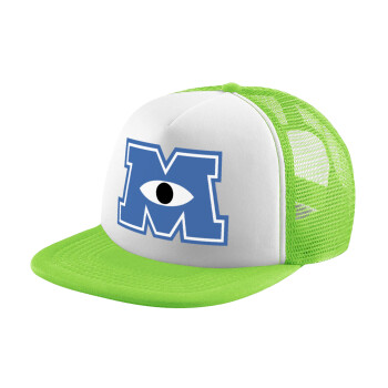 Monster inc, Child's Soft Trucker Hat with Green/White Mesh (POLYESTER, CHILDREN'S, ONE SIZE)