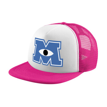 Monster inc, Καπέλο παιδικό Soft Trucker με Δίχτυ ΡΟΖ/ΛΕΥΚΟ (POLYESTER, ΠΑΙΔΙΚΟ, ONE SIZE)