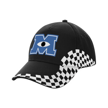 Monster inc, Adult Ultimate BLACK RACING Cap, (100% COTTON DRILL, ADULT, UNISEX, ONE SIZE)