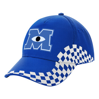 Monster inc, Adult Ultimate BLUE RACING Cap, (100% COTTON DRILL, ADULT, UNISEX, ONE SIZE)