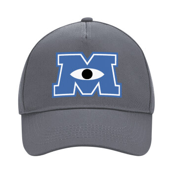 Monster inc, Ultimate Adult Hat Grey, (100% COTTON DRILL, ADULT, UNISEX, ONE SIZE)