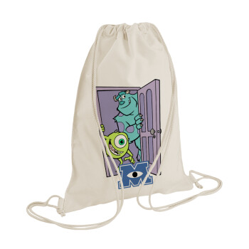 Monster inc, Backpack bag GYMBAG natural (28x40cm)