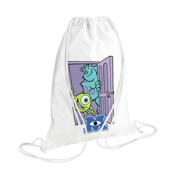 Monster inc, Backpack pouch GYMBAG white (28x40cm)