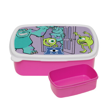 Monster inc, ΡΟΖ παιδικό δοχείο φαγητού (lunchbox) πλαστικό (BPA-FREE) Lunch Βox M18 x Π13 x Υ6cm