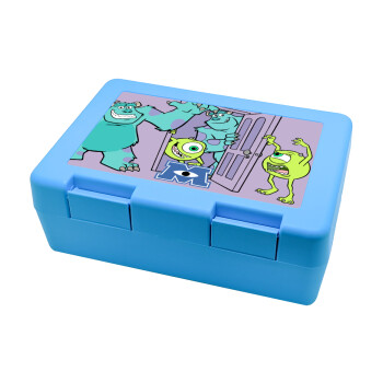 Monster inc, Παιδικό δοχείο κολατσιού ΓΑΛΑΖΙΟ 185x128x65mm (BPA free πλαστικό)