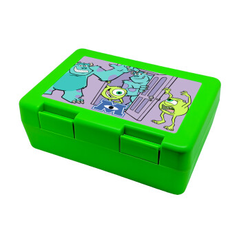 Monster inc, Children's cookie container GREEN 185x128x65mm (BPA free plastic)