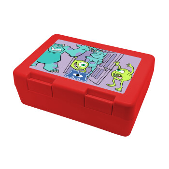 Monster inc, Children's cookie container RED 185x128x65mm (BPA free plastic)