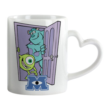 Monster inc, Mug heart handle, ceramic, 330ml