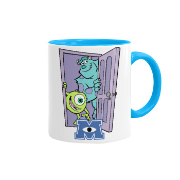 Monster inc, Mug colored light blue, ceramic, 330ml