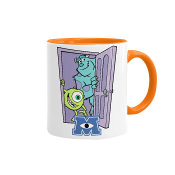 Monster inc, Mug colored orange, ceramic, 330ml