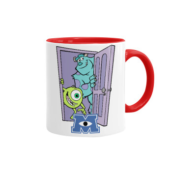 Monster inc, Mug colored red, ceramic, 330ml