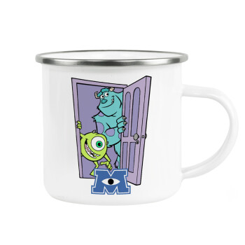 Monster inc, Metallic enamel cup white 360ml