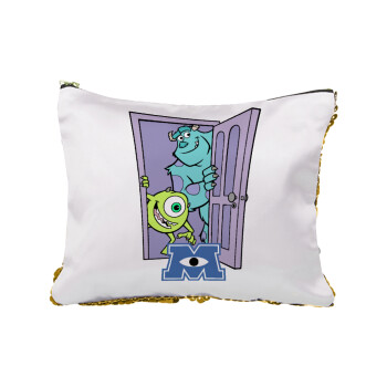 Monster inc, Sequin Gold Pouch Cosmetic Bag