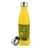 Yellow Stainless Steel Metallic Thermos, double-walled, 500ml