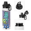 Metal water bottle with safety cap, aluminum 850ml