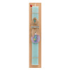 Easter Set, wooden keychain & aromatic flat Easter candle (30cm) (TURQUOISE)