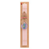 Easter Set, wooden keychain & scented flat Easter candle (30cm) (PINK)