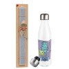 Easter candle, metallic white thermos bottle (500ml) & aromatic flat candle (30cm) (GRAY)