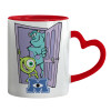 Mug heart red handle, ceramic, 330ml