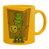 Ceramic coffee mug yellow, 330ml (1pcs)