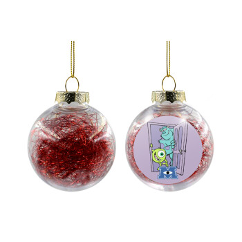 Monster inc, Transparent Christmas tree ball ornament with red filling 8cm