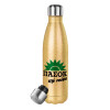 Glitter gold stainless steel thermos bottle, double-walled, 500ml