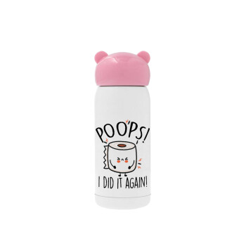 Poops!...I Did It Again, Pink stainless steel thermal flask, 320ml