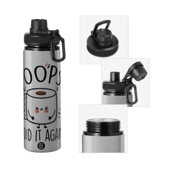 Poops!...I Did It Again, Metallic water bottle with safety cap, 850ml aluminum