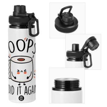 Poops!...I Did It Again, Metal water bottle with safety cap, aluminum 850ml