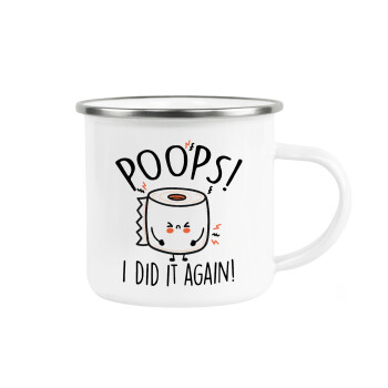 Poops!...I Did It Again, Metallic enamel cup white 360ml