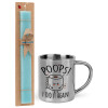 Easter Set, metallic thermal cup (300ml) & aromatic flat Easter candle (30cm) (TURQUOISE)