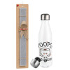 Easter candle, metallic white thermos bottle (500ml) & aromatic flat candle (30cm) (GRAY)