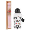 Easter Set, metallic aluminum bottle (500ml) & aromatic flat Easter candle (30cm) (PINK)