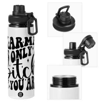 Karma is Only A Bitch if You Are, Metal water bottle with safety cap, aluminum 850ml