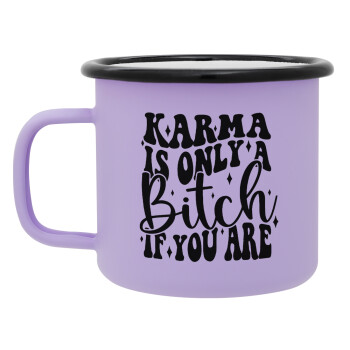 Karma is Only A Bitch if You Are, Κούπα Μεταλλική εμαγιέ ΜΑΤ Light Pastel Purple 360ml