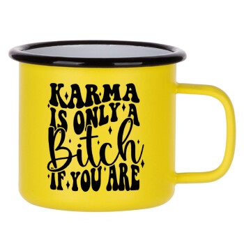 Karma is Only A Bitch if You Are, Metallic enamel MATT Yellow cup 360ml