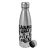 Metallic water bottle, stainless steel, 750ml