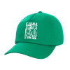 Adult Baseball Cap, 100% Cotton, Green (COTTON, ADULT, UNISEX, ONE SIZE)